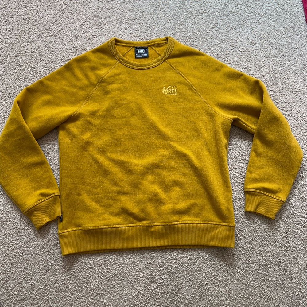 REI Men’s Crewneck Sweatshirt in Mustard Yellow